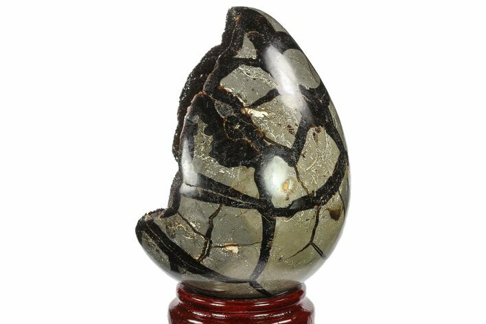 Septarian Dragon Egg Geode - Black Crystals #134635